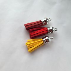 Faux leather tassel for making jewelry and other crafts 3pcs NEW