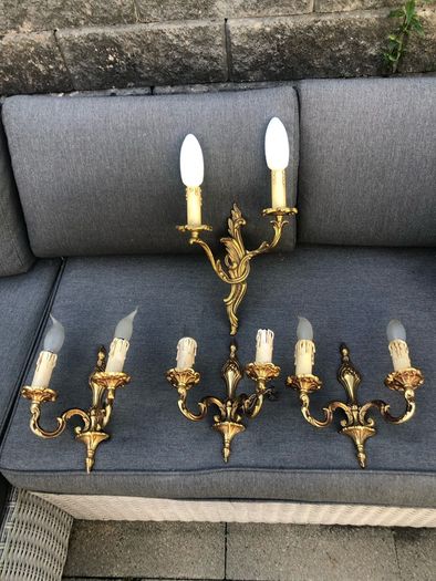 Brass wall lights