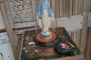 Vintage Wooden Statue/Bell Jar