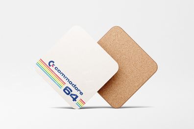 Commodore 64 Retro Gaming Square Coaster