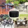 Round Garden Furniture Covers Waterproof, Large Table Cover 250x90cm, Heavy Duty 420D Outdoor Windproof, Anti-UV Circular Patio Set Black Image 8