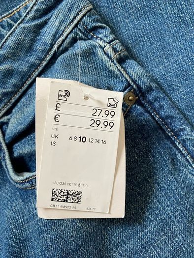 H&M ladies blue wide leg high waist jeans - Size UK 10 - NEW