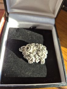 Irish Sheep/Ram Pin Frances M. Donnan pewter