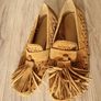 Zara Woven Split Leather Flat Loafers with Tassels Image 7