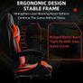 Gaming Chair Ergonomic Computer Chair Office Chair Desk Swivel Chair Adjustable Reclining Footrest Cushion Red Image 7