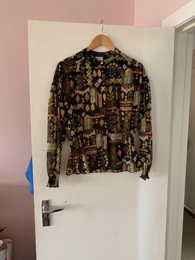 Metallic patterned blouse