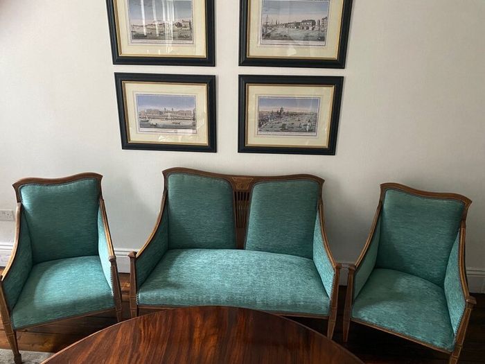Restored Edwardian Sofa & 2 armchairs