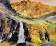 conner pass   waterfall watercolour