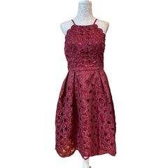 Chi Chi London high neck laser cut midi dress. Size UK16