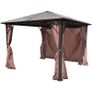 Gazebo with Curtain Brown Aluminium 300x300 cm Image 4