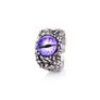 Punk style purple dragon eye silver ring Image 2