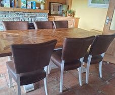 Solid Beech Extendable dining table and chairs.