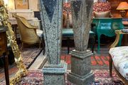 SALE !! WAS 550 NOW 395 !! A Very Good Pair of Neoclassical Design Marble Columns / Pillars.