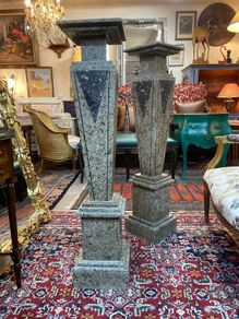 SALE !! WAS 550 NOW 395 !! A Very Good Pair of Neoclassical Design Marble Columns / Pillars.