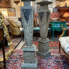 SALE !! WAS 550 NOW 395 !! A Very Good Pair of Neoclassical Design Marble Columns / Pillars.