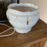 Plant Pot white & gold detail x 2 Image 3