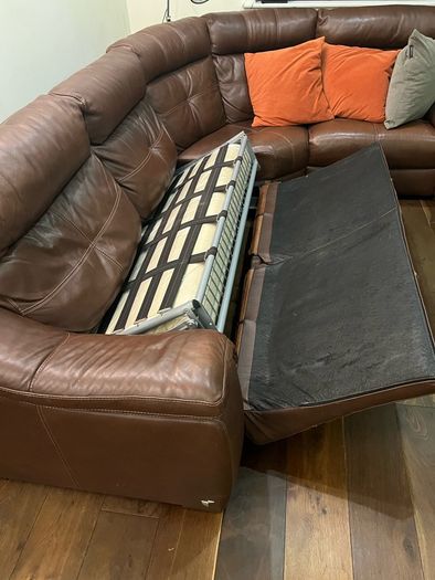 Calia Italia Genuine Leather Corner Sofa