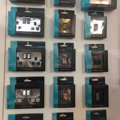 Satin Chrome, Antique Brass, Sockets and Switches