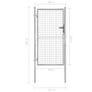 Garden Gate Galvanised Steel 105x200 cm Silver Image 5