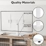 NEW SALE | Universal Table Top Pedestal TV Stand with Bracket for 26inch-55inch LCD/LED TVs-Height Adjustable TV stand with 8mm Tempered Glass Base & Cable Management-Holds 40 KG & Max.VESA 400x400mm White Image 3