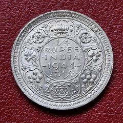 India - British  1/4 Rupee - George VI Silver coin