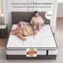4FT Small Double Mattress, 10.2 INCH Medium Firm Memory Foam Pocket Sprung Hybrid Mattress Orthopedic Image 3