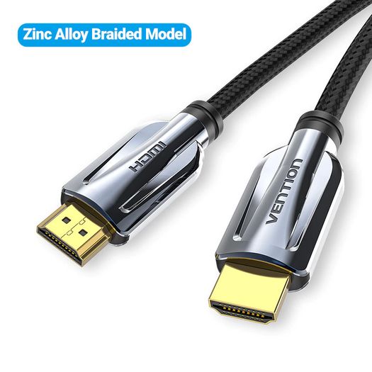 VENTION 3M Premium HDMI 2.1 UHD/3D 8K (7680x4320@60Hz) 48Gbps Luxury Model (Zinc Alloy/Cotton Braided/Gold Plated) Cable (Brand New/Warranty)