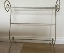 Ornate White Gold Towel Stand Clothes Rail