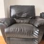 Black Leather Recliner Armchair Image 3