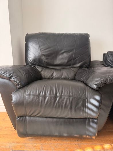Black Leather Recliner Armchair