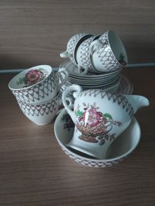 Vintage Moyott & Sons Brown Bonnie Dundee Chintzy Floral china 21 piece