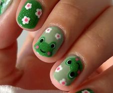 24 pcs Cute Frog Summer Press-On Nails