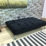 Black velvet Folding 3 Seater Sofa free delivery Image 4