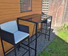 Rattan Outdoor Bar Chairs and Table