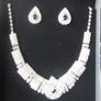 Silver Crystal Bride's Neck Piece and Earrings Image 3