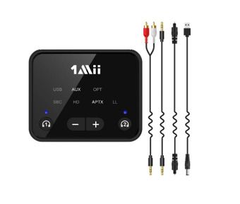 1Mii B06T6 Bluetooth Transmitter for TV Laptop Stereo System Headphones Speaker, Bluetooth 5.2 Splitter with Low Latency, Dual Connection, Bluetooth