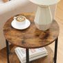 Round 3 Tier Steel Side Table Easy Assembly for Living Room Bedroom Industrial Style Vintage Brown Black Image 4