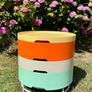 Vintage Ikea PS 2014 Retro Round Colourful Plastic Compartment Storage Side Table Image 7