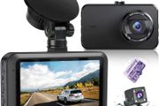 Dash Cam Front and Rear with Card FHD 1080P 3IPS Screen Dual Camera Dash Cams DVR Car Driving Recorder 170Wide Angle HDR Dashboard Camera Night Vision Parking Mode Motion Detection Loop Recording