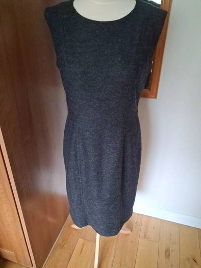 Hobbs Quality Wool Mix Grey Pinafore Dress Size 12
