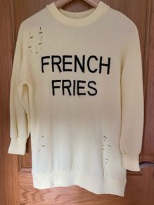 Women's French Fries Yellow Jumper / Sweatshirt | Size XS | UK4