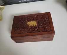 Carved wooden trinket box