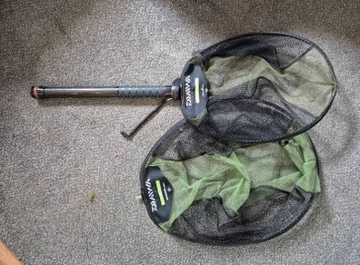 Gunki Ready Street Telescopic Fishing Handle + x3 Daiwa Match Net Heads Bundle