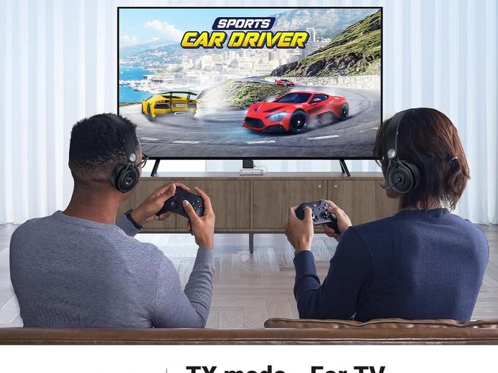 Bluetooth 6.0 Transmitter Receiver, Dual Connection, 18H Long Playtime, Mic for Calls, 2-in-1 Wireless Aux Bluetooth Adapter for TV, Airplane, Headphone, Airpods, Speaker, Car