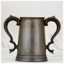 Antique 19th Century Pewter Tankard Glass Bottom Image 6