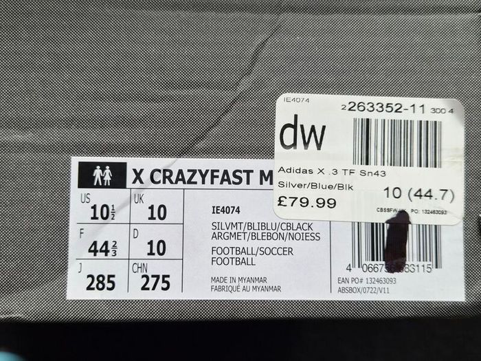 Adidas X Crazyfast Astro turf boots size 10 BNIB