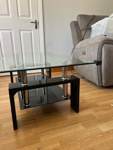 Glass coffee table