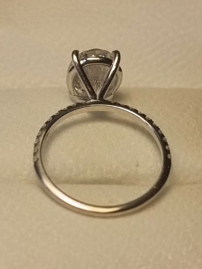 14ct White Gold 3ct Oval Brilliant Lab Diamond Ring