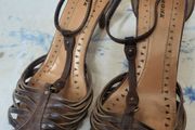 brown strap shoes