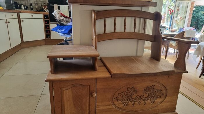 Farmhouse style Solid Wood Phone Bench